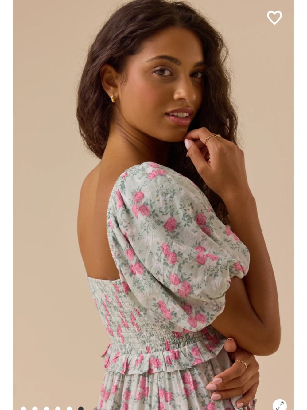 Lunya Puff Sleeve Altar'd State Dress Floral Dress NWT - Picture 6 of 6